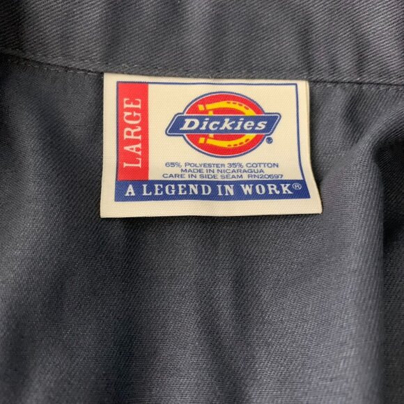 Dickies Sturgis Biker Work Shirt L Grey Button Up Pockets Skull Short Sleeves - Picture 7 of 7